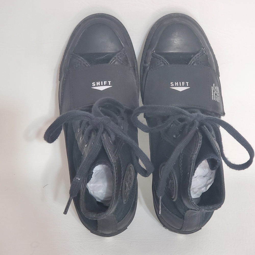 Converse Chuck Taylor Motorcycle Black Athletic Shoes Covered Laces Men's Size 3 - Picture 4 of 8